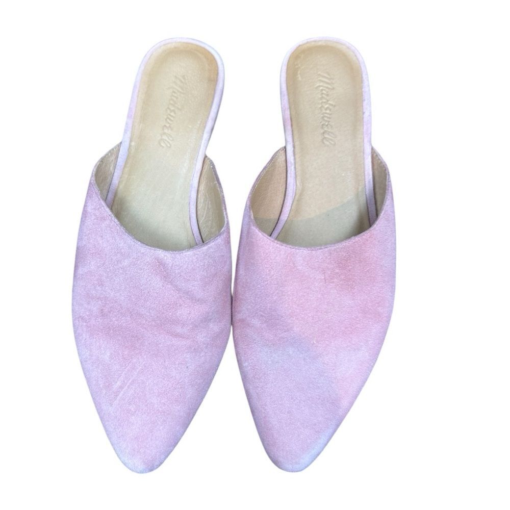 Madewell Remi slip on suede mules pink size 7.5 weather berry pink